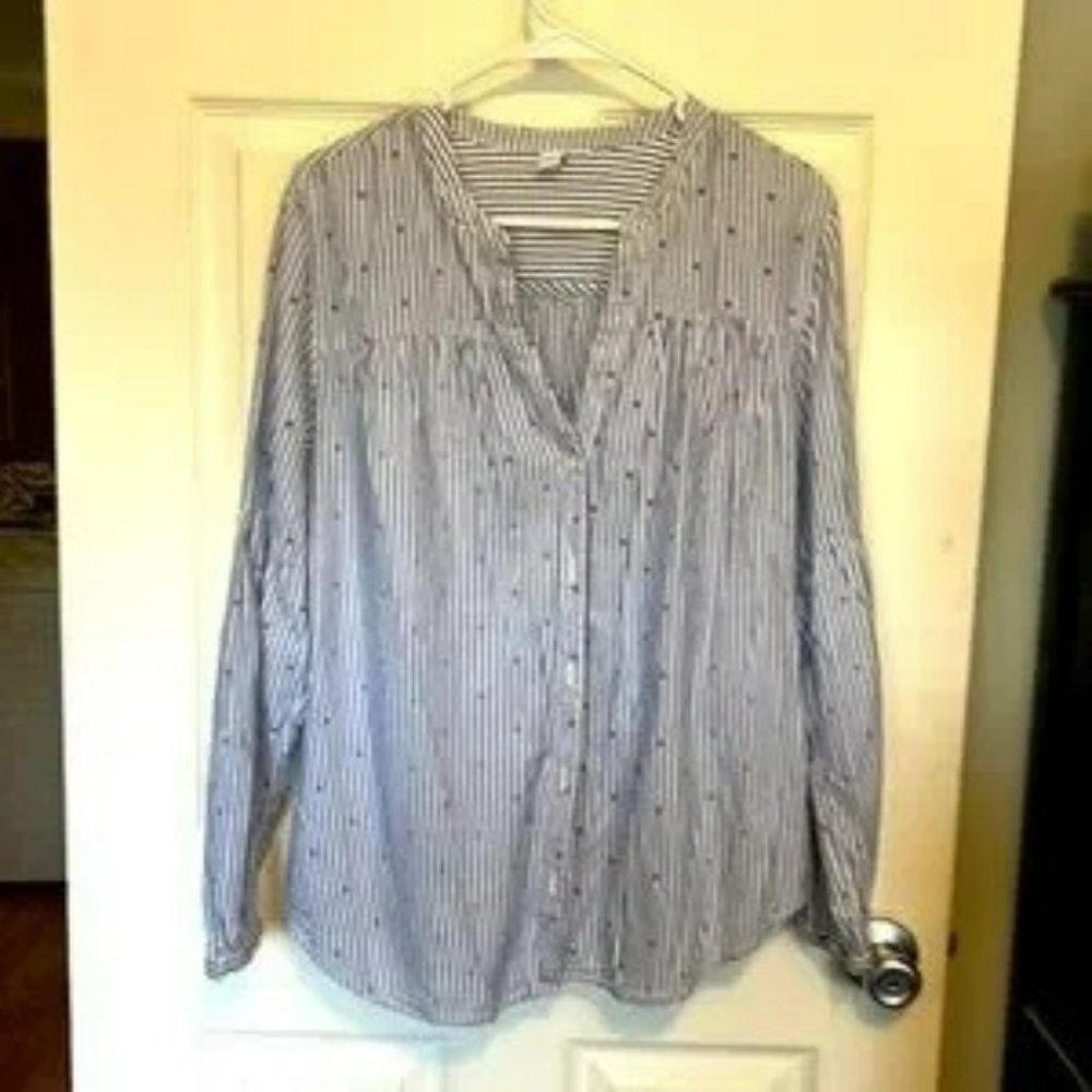 OLD NAVY Button DDown Women's PinStripe Blouse Size Large